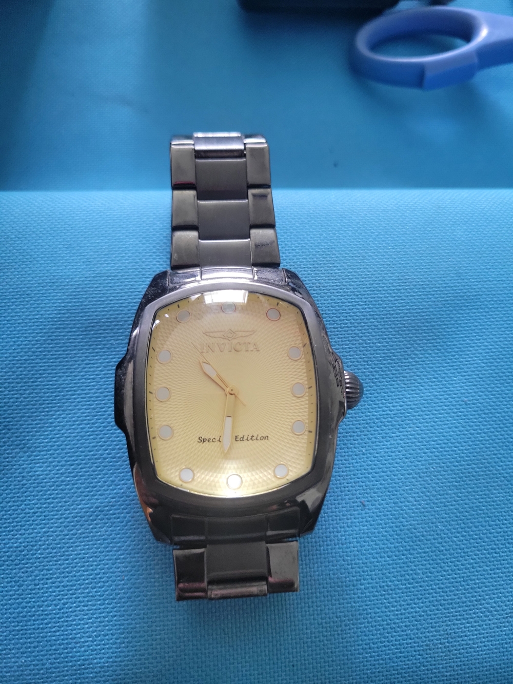 Invicta Silver Men’s Watch with Yellow Dial